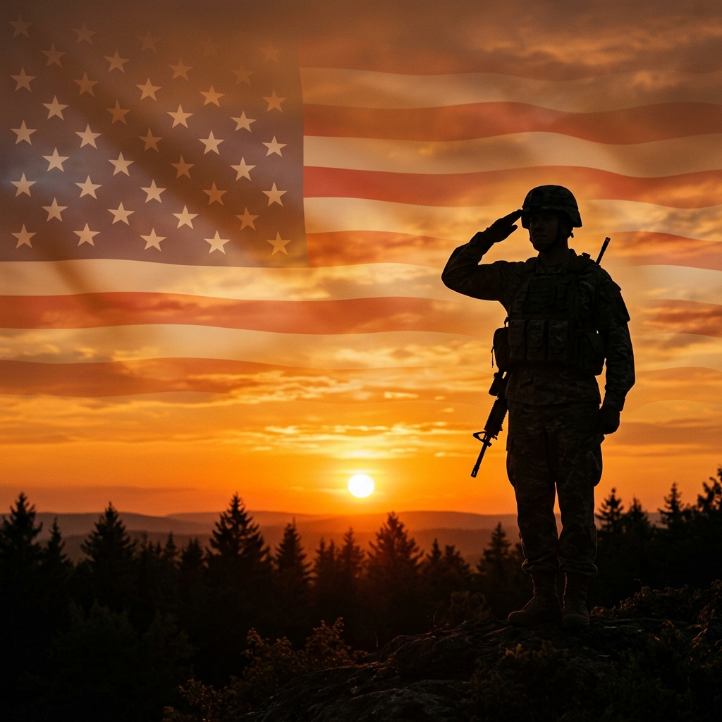 Saluting Soldier Silhouette
